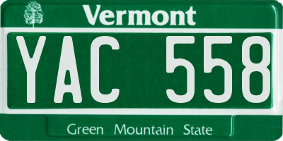 VT license plate YAC558