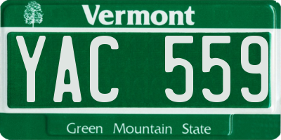 VT license plate YAC559