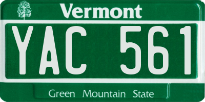 VT license plate YAC561