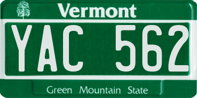 VT license plate YAC562