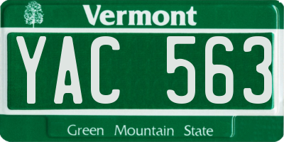 VT license plate YAC563