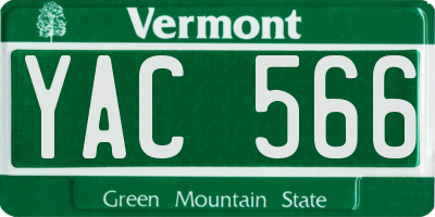VT license plate YAC566