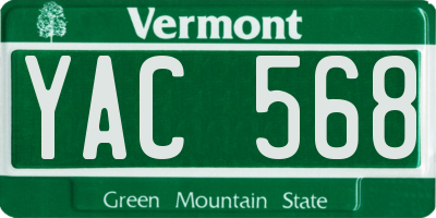 VT license plate YAC568
