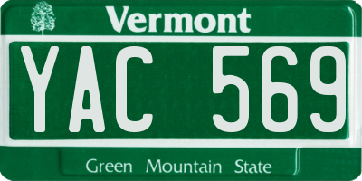 VT license plate YAC569