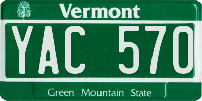 VT license plate YAC570