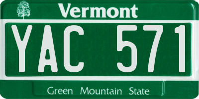 VT license plate YAC571
