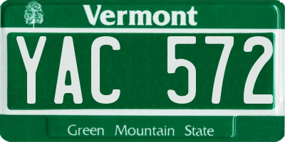 VT license plate YAC572