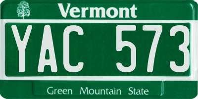 VT license plate YAC573