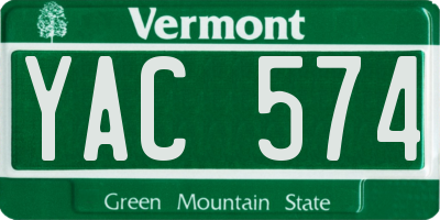 VT license plate YAC574
