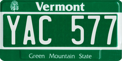 VT license plate YAC577