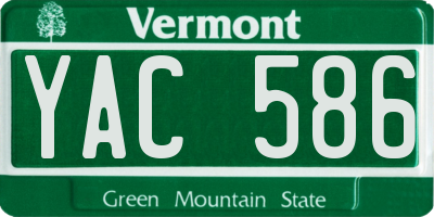 VT license plate YAC586