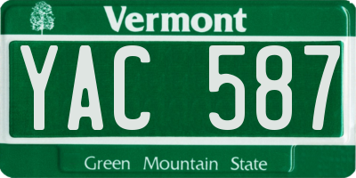 VT license plate YAC587