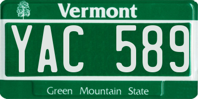 VT license plate YAC589