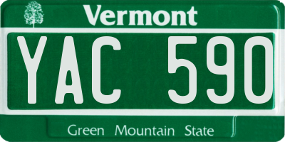 VT license plate YAC590
