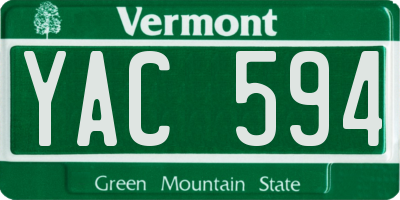 VT license plate YAC594