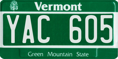 VT license plate YAC605