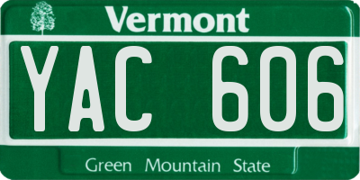 VT license plate YAC606