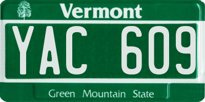 VT license plate YAC609