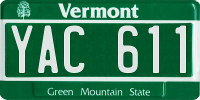 VT license plate YAC611