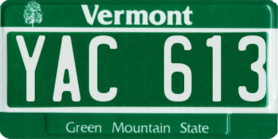 VT license plate YAC613
