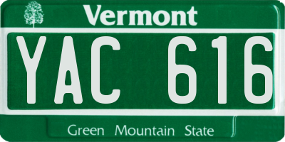 VT license plate YAC616