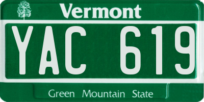 VT license plate YAC619