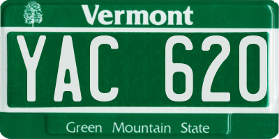 VT license plate YAC620