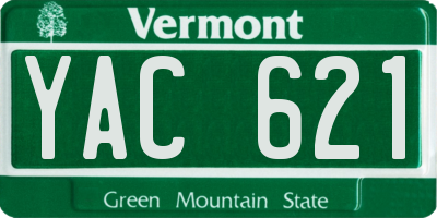 VT license plate YAC621