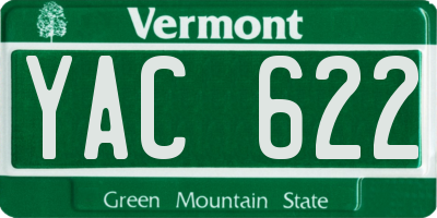 VT license plate YAC622
