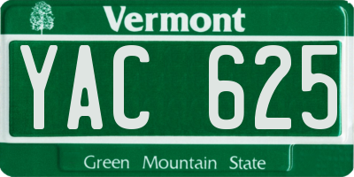 VT license plate YAC625