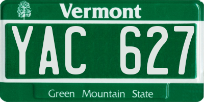 VT license plate YAC627