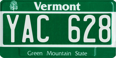 VT license plate YAC628