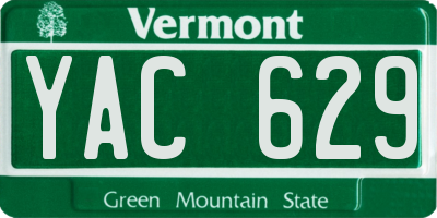 VT license plate YAC629
