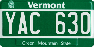VT license plate YAC630