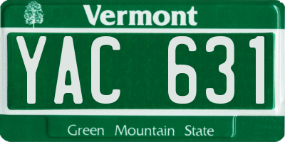 VT license plate YAC631