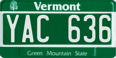 VT license plate YAC636