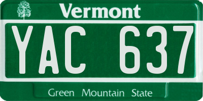 VT license plate YAC637