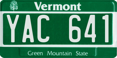VT license plate YAC641