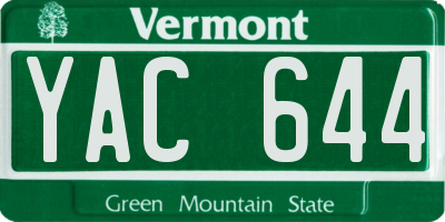 VT license plate YAC644