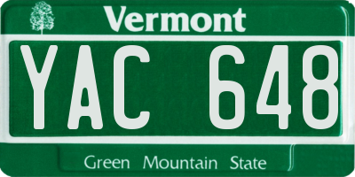 VT license plate YAC648