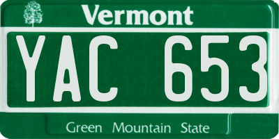 VT license plate YAC653