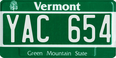 VT license plate YAC654