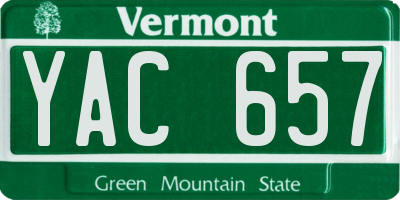 VT license plate YAC657