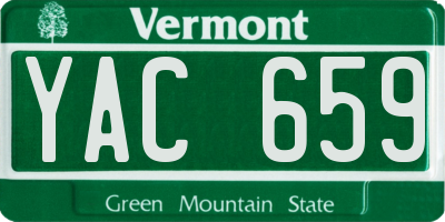 VT license plate YAC659