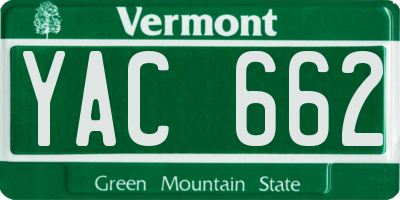 VT license plate YAC662