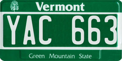 VT license plate YAC663