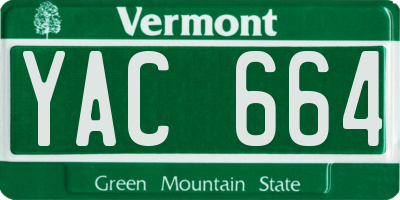 VT license plate YAC664