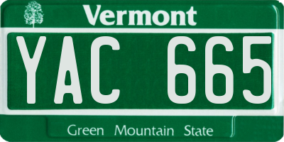 VT license plate YAC665