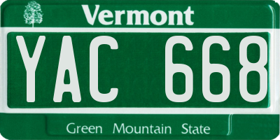 VT license plate YAC668