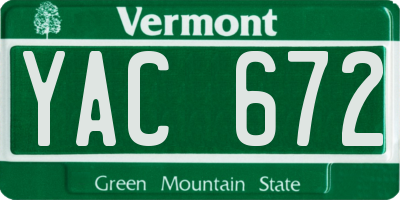VT license plate YAC672